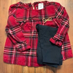 6M Holiday Jumper with Black Leggings